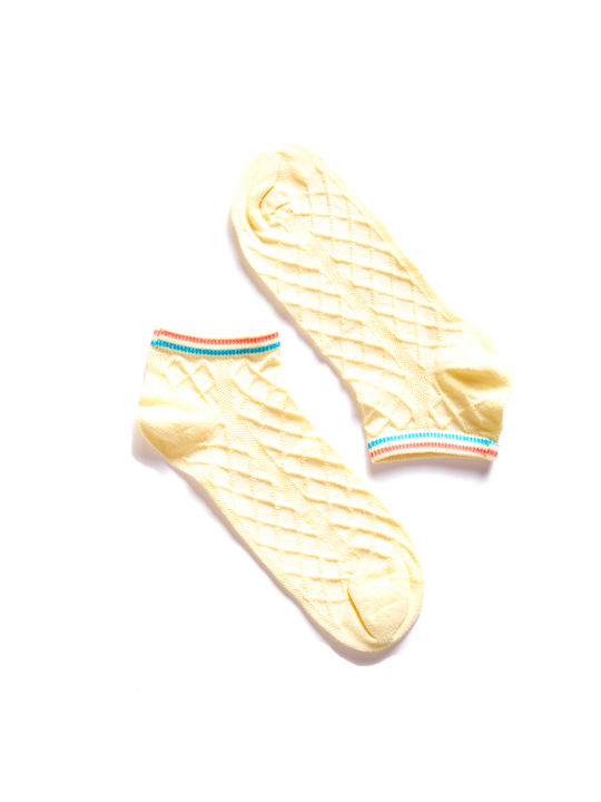 Comfort Γυναικείες Κάλτσες με Σχέδια Κίτρινο