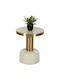 Round Metal Side Table Ecru 40.5x40.5x48cm