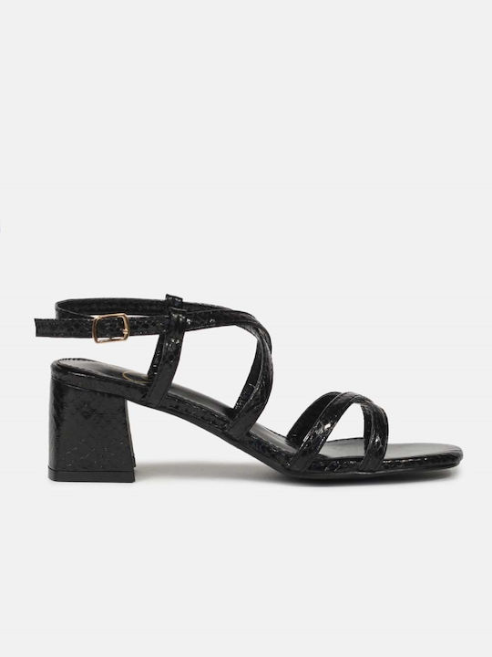 Sandalen mit Kreuzriemen-Design Schwarz