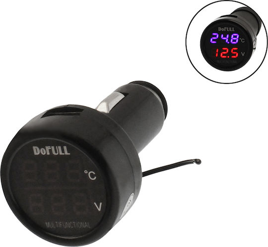 Car Voltmeter and Thermometer Digital Instrument 40mm