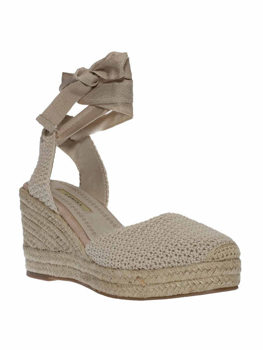 Corina Women's Suede Platform Espadrilles Beige