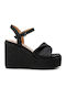 Women's Ankle Strap Platforms Black