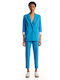 Women's High-waisted Fabric Trousers Regular Fit Cyano