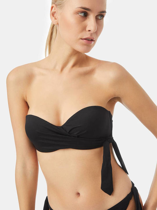 Minerva Bra Strpl Padded Panama 70b Black Regular Fit