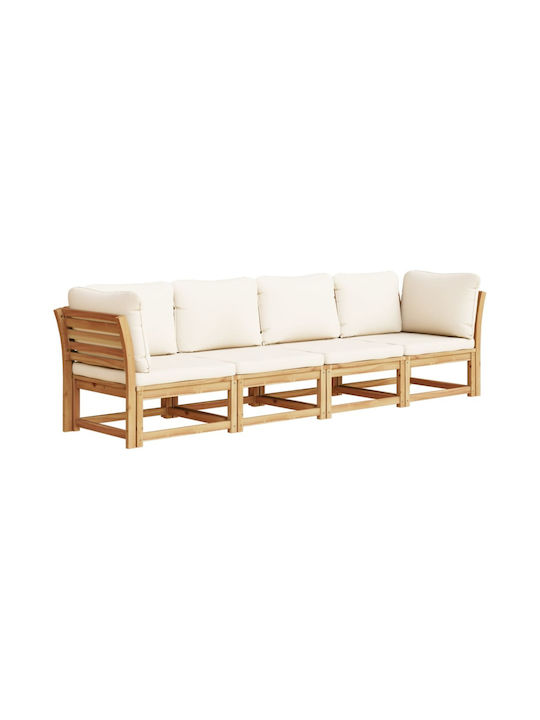 Canapea Cu Patru Locuri De Exterior Din Lemn Cu Perne 65x63x65cm