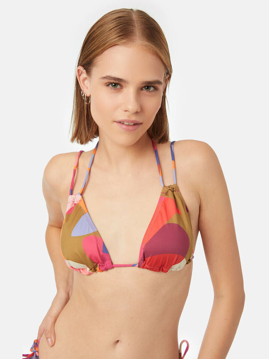 Minerva Padded Triangle Bikini Top with Adjustable Straps Multi