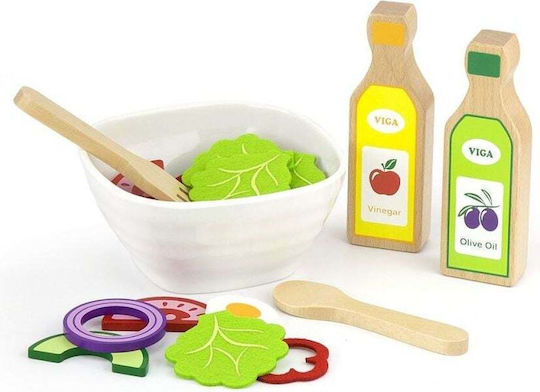 Viga Toys Set Salad Vegetables Fork Lyzka Sauces 36el