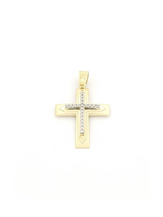 Anorado Damen Gold Kreuz 14K mit Kette