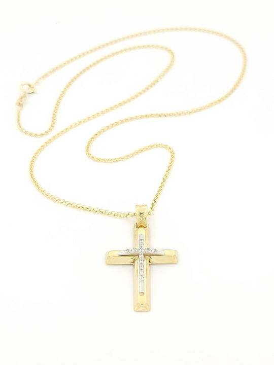Anorado Дамски Златен Кръст 14K с Верижка