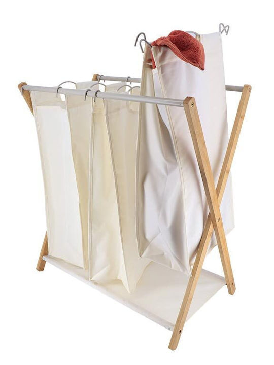 Aria Trade Laundry Basket Wooden Folding 68x40x76cm White