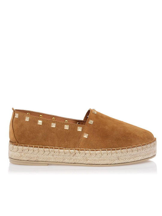 Sante Women's Leather Espadrilles Tabac Brown