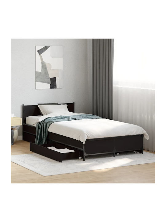 Einzelbett Aus Holz Schwarz mit Lattenrost für ...