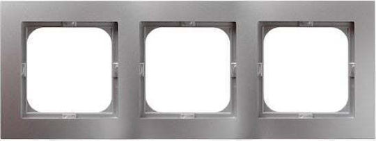 Ospel Switch Frame 3 Positions for Vertical and Horizontal Placement in Silver Color R-3G/18