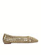 Synthetic Leather Ballerinas Gold