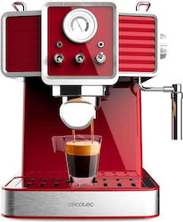 Cecotec Power Espresso 20 Tradizionale 01727 Αυτόματη Μηχανή Espresso 1350W Πίεσης 20bar Light Red