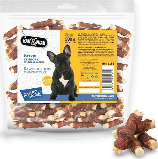 Hau & Miau Sticks für Hunde mit Ente, Honig und Kabeljau 500gr