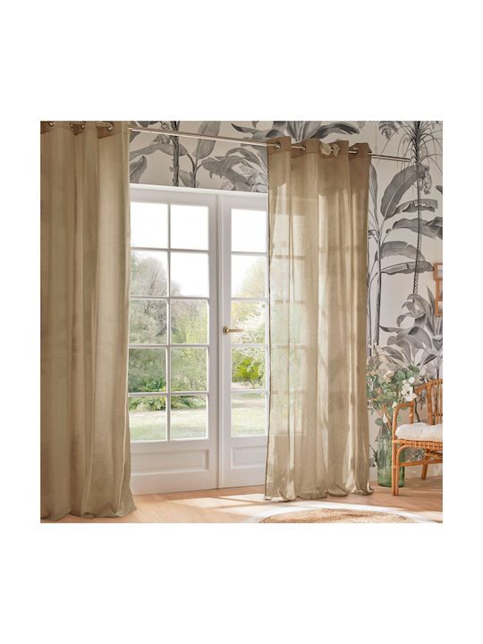Atmosphera Curtain With Beige Grommets 201931C ...