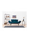 Two-Seater Couches Petrol Blue 155x70x85 cm
