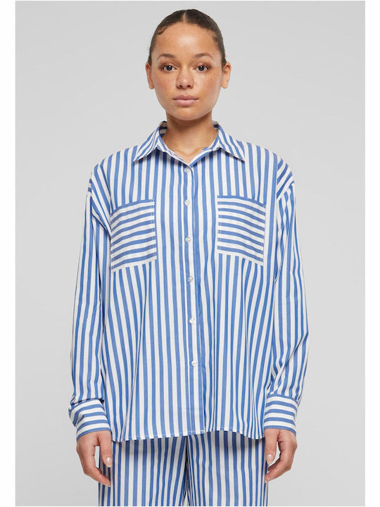 Women's Striped Long Sleeve Shirt White/blue