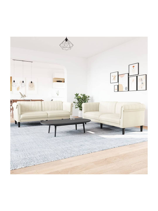 Living Room Furniture Set 2 sofas Beige