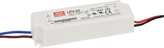 VK Lighting Ρυθμιζόμενο Dimmable Τροφοδοτικό LED Στεγανό IP67 Ισχύος 20W με Τάση Εξόδου 12V