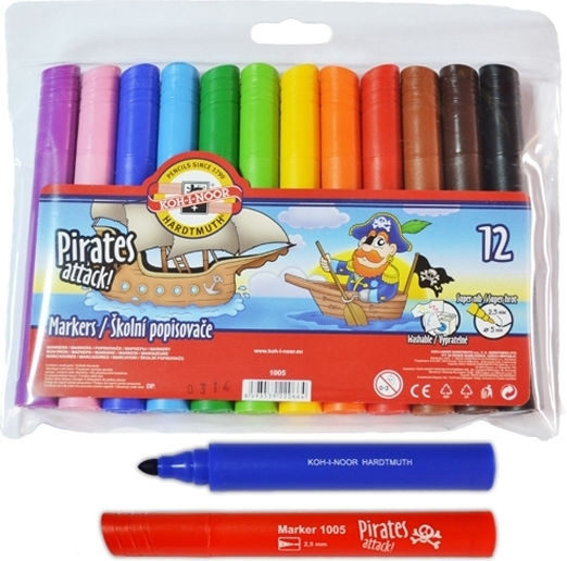 Koh-I-Noor Washable Drawing Markers 2.5mm Set 12pcs
