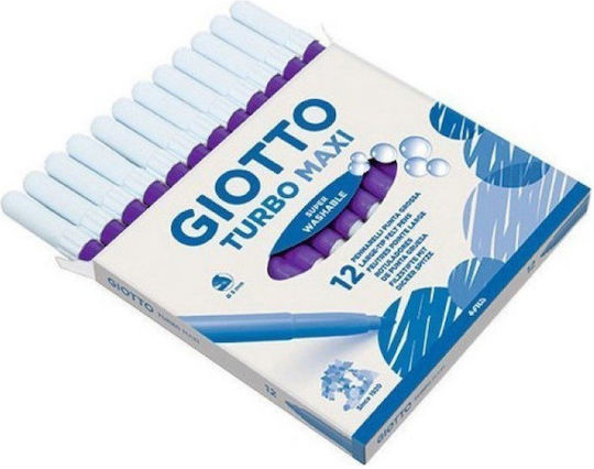 Giotto Turbo Maxi Lila Zeichenmarker Dicke Set 12Stück