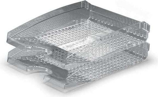 Durable Transparent Filing Tray Plastic Silver 25x7x33.7cm