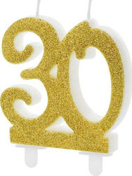 PartyDeco Κεράκι Γενεθλίων Αριθμός σε Χρυσό Χρώμα SCU5-30-019