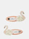 Alouette Glitter Set of Kids Hair Clips with Hair Clip in Orange Color 2pcs