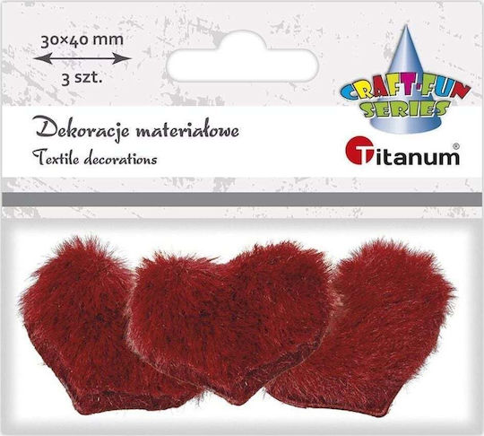Titanum Διακοσμητικό Στοιχείο για DIY Κατασκευές Κόκκινο 3τμχ 3x4εκ.