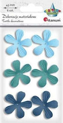Titanum Floare decorativă pentru proiecte DIY Blue 6buc 3x3cm.