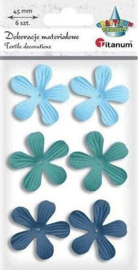 Titanum Decorative Flower for DIY Crafts Blue 6pcs 3x3cm