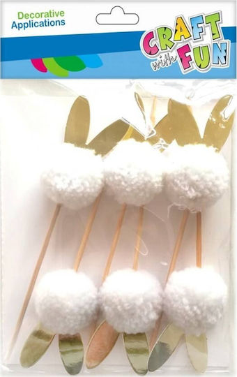 Craft with Fun Διακοσμητικό Ζωάκι για DIY Κατασκευές Λευκό 6τμχ 14x21εκ.