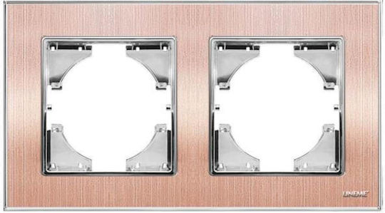 Lineme Hseries Switch Frame 2 Positions Horizontal Installation in Gold Color 50-00122-25