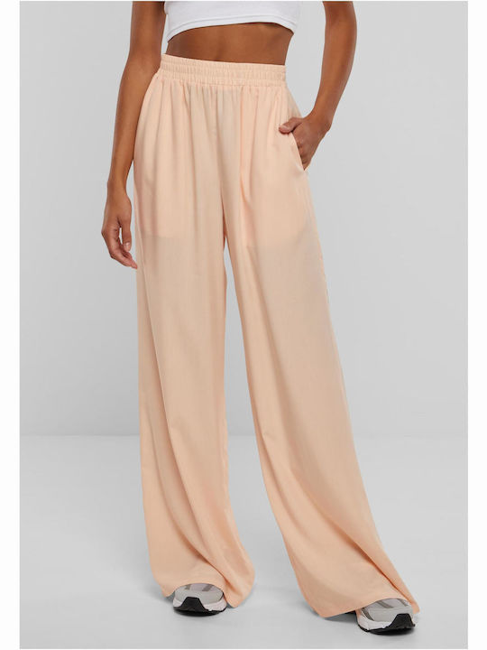 Women's Fabric Trousers in Loose Fit Softapricot
