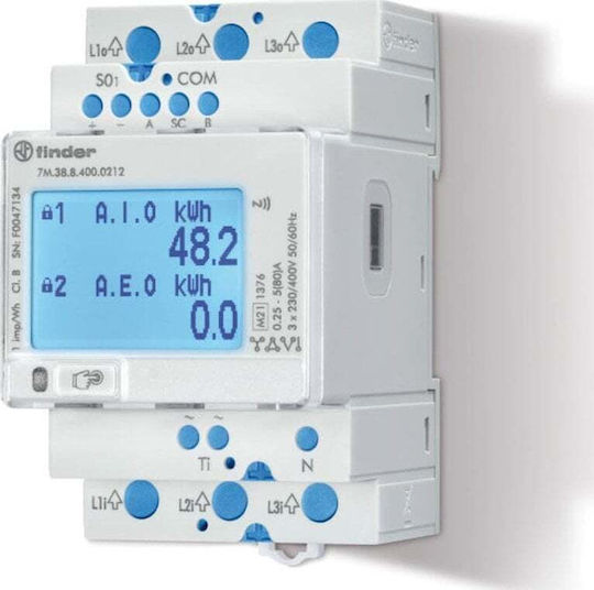 Finder Finder Digital Energie-Analysator für Elektrische Messgeräte Dreiphasig Modbus 7M.38.8.400.0212