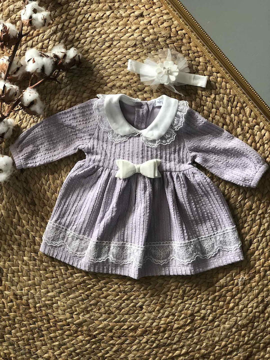 Miniborn Kids Dress Long Sleeve Lila