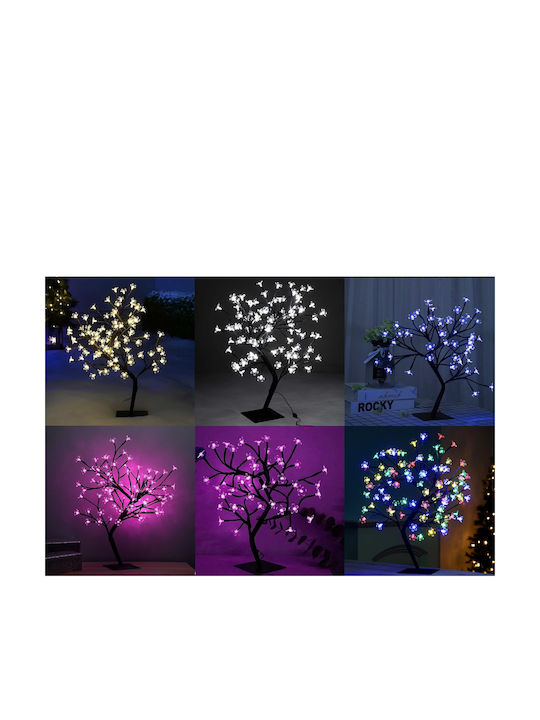 Christmas Decorative Illuminated Cherry Tree Natural Appearance 14cm Electric (Μiscellaneous Colors)
