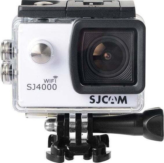 SJCAM SJ4000 Air 32ГБ Екшън камера 4K Ultra HD Водоустойчива (с Калъф) с Екран 2" и Wi-Fi Бял