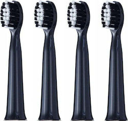 Vitammy Tip Harmony Sonic Electric Toothbrush Replacement Heads Black 4 Pieces