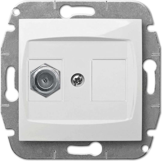 Elektro Plast Priză antenă TV în culoarea Alb 1786-10