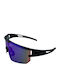 V-store Unisex Sunglasses with Black Plastic Frame and Purple Mirror Lens 9819-03