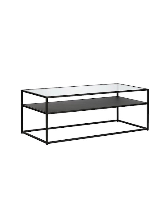 Rectangular Coffee Table Kaghetana Glass Black L110xW50xH45cm