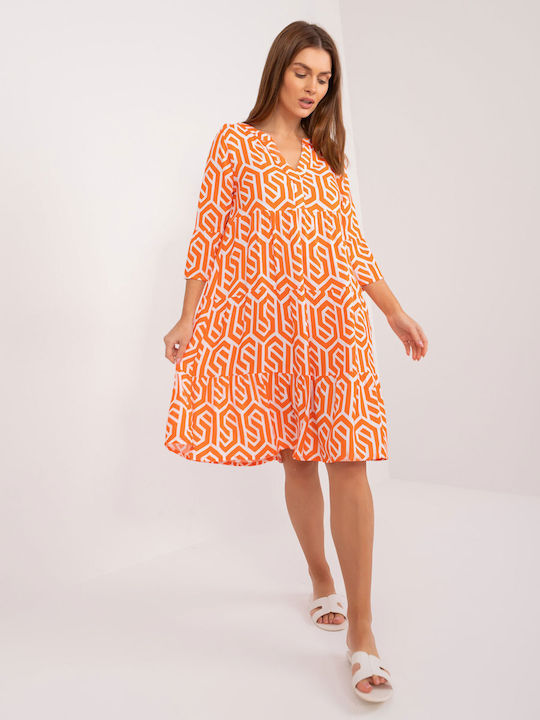 Sublevel Dress with Ruffle Orange