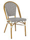 Outdoor Chair Bamboo Look BLACK-BLUE 46x56x88cm