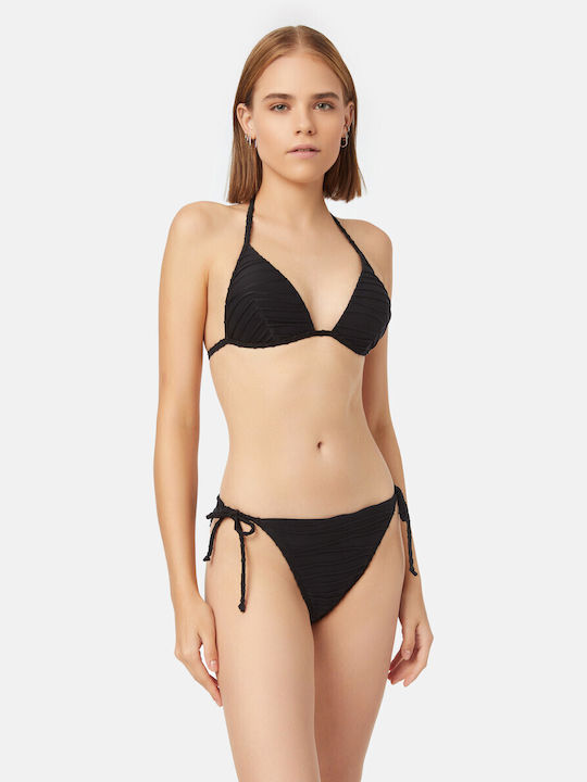 Minerva Bikini Slip με Κορδονάκια Black