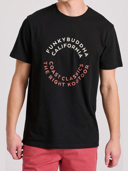 Funky Buddha T-shirt Bărbătesc cu Mânecă Scurtă BLACK