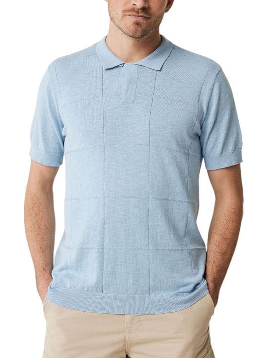 Polo Short Sleeve Blouse Skyblue