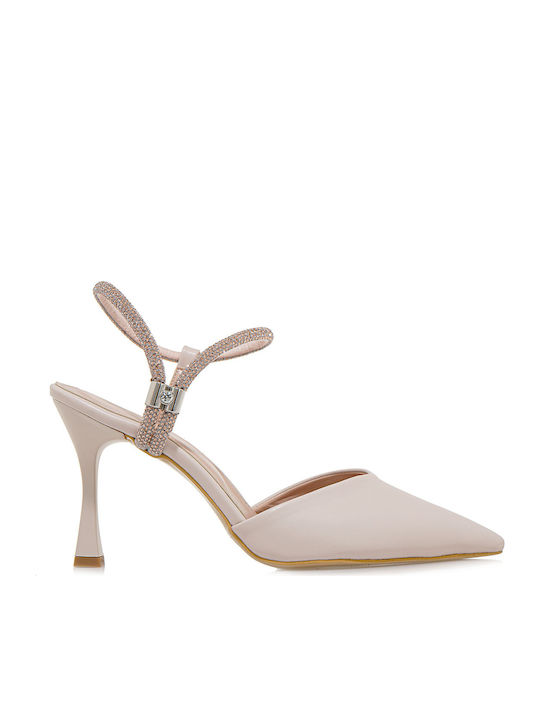 Pumps mit Riemchen & hoher Absatz Rosa